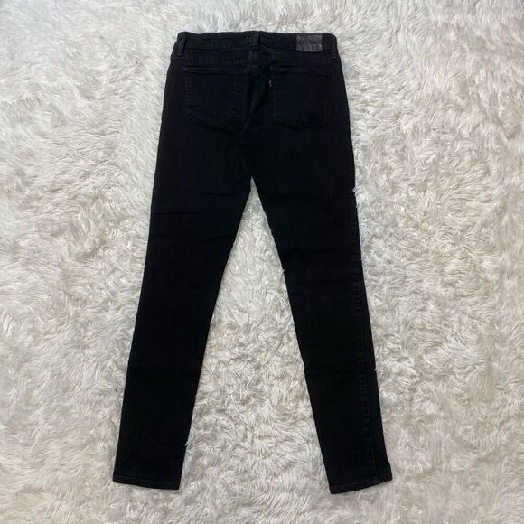 Levis 711 Skinny Black Jeans Womens Size 27x30 Mid Rise Stretch Comfort - Picture 7 of 10